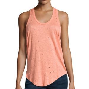 NWT IRO Doris distressed tank coral pink